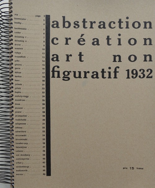 Abstraction création art non figuratif 1932